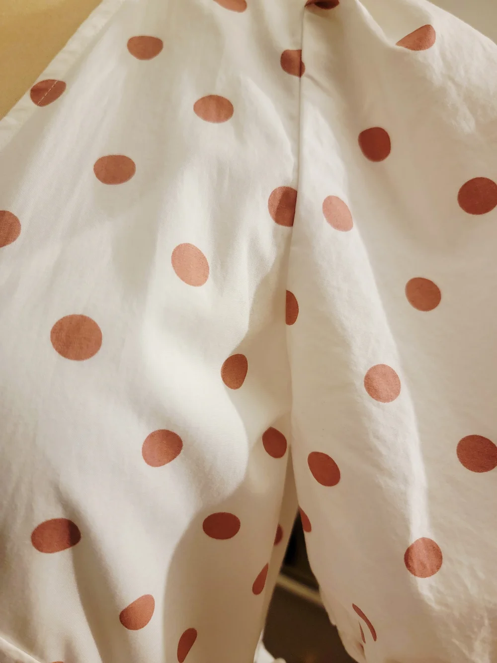 J.Crew White Pink Polka Dot Puff Sleeve Cotton Wrap Dress XS Fits Medium